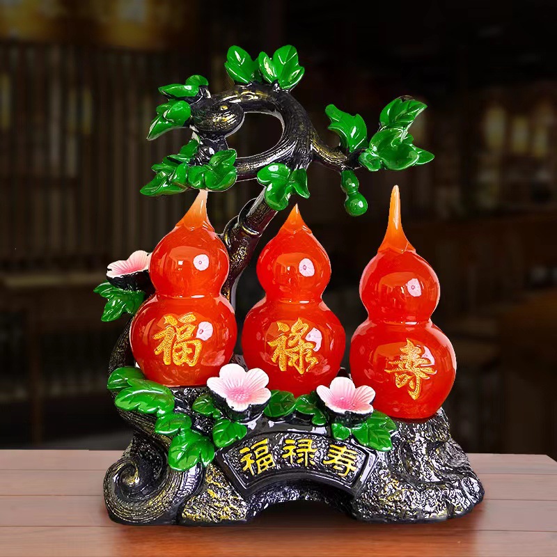 直销客厅电视柜酒柜中式福禄寿葫芦家居摆件乔迁工艺礼品一件代发