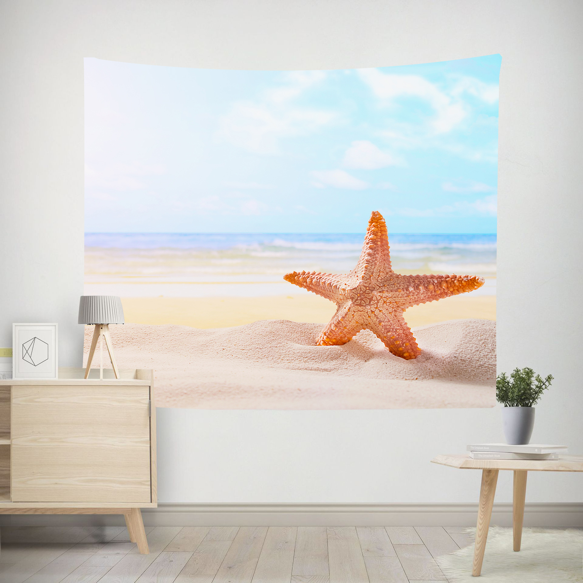 挂毯ins北欧风卧室墙壁装饰挂布网红直播间背景墙挂毯来图定制