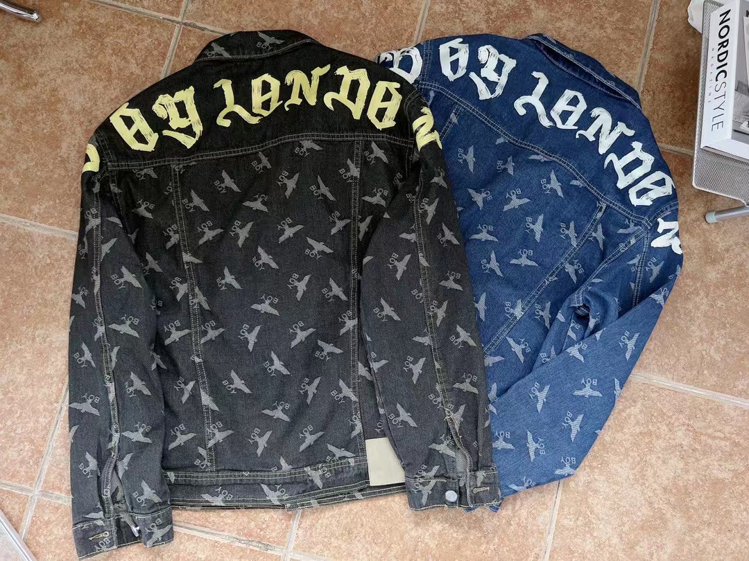 春秋季新款潮牌boy满印老鹰牛仔衣 男女情侣款外套