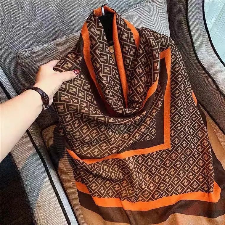 2023 New Cotton and Linen Printed Scarf Women's Autumn and Winter Warm Scarf Dual-Purpose Silk Scarf Outer Shawl One Piece Dropshipping