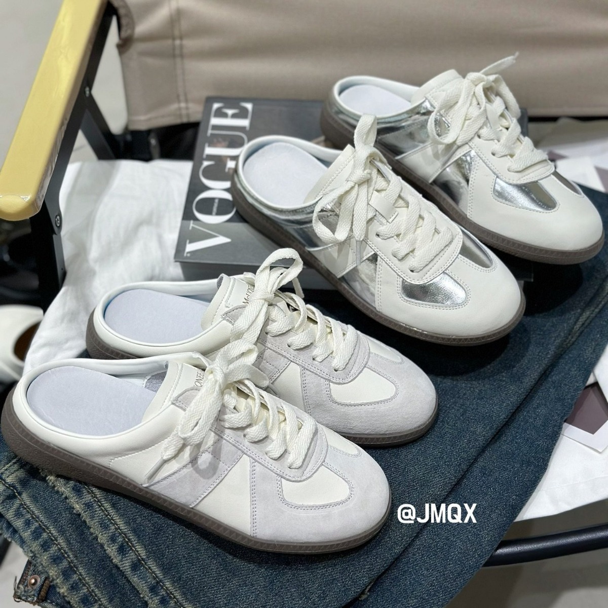 牛皮复古真皮银色包头拖鞋女2024新款夏季外穿半托单鞋德训小白鞋