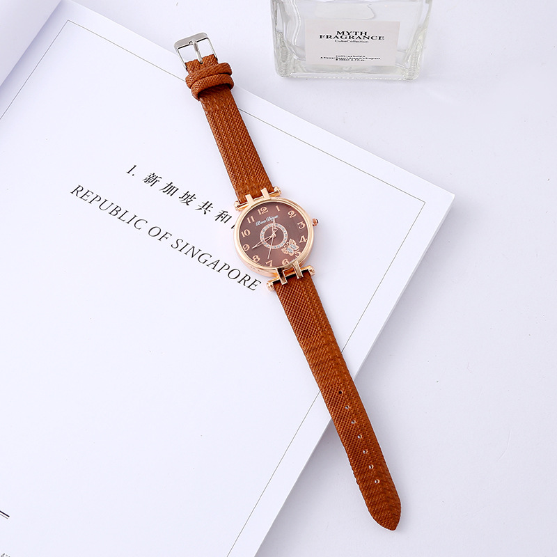 Fashion New Women's Butterfly Diamond-Embedded Watch Student Woven Strap Small Watch Small Fresh Quartz Watch