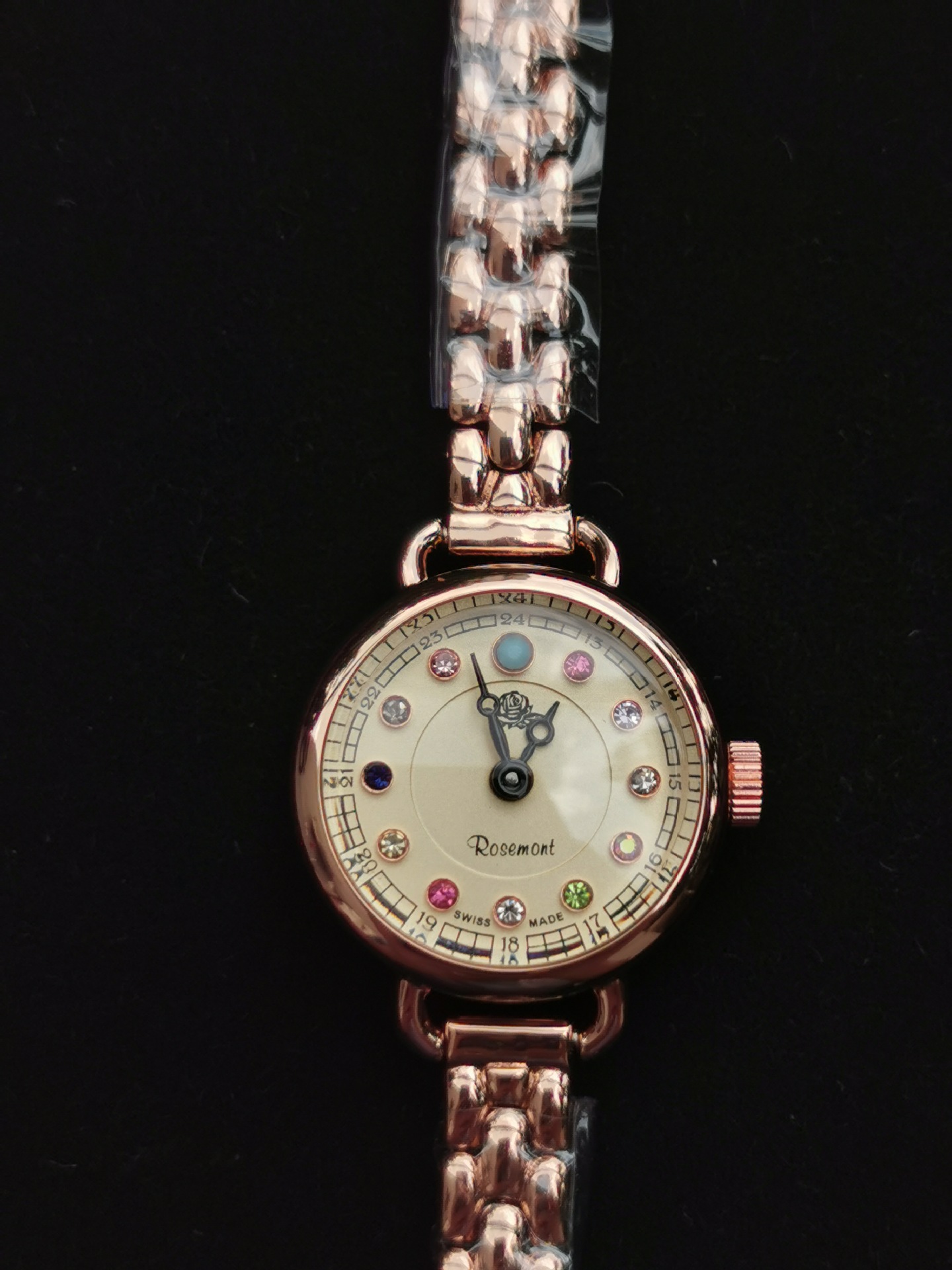 孙艺珍同款rosemont罗蒙女表风格复古小金表盘圆盘石英女表