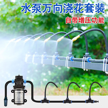 微型喷雾喷头万向浇花雾化系统自动微喷淋洒水灌溉降温水泵款浇花