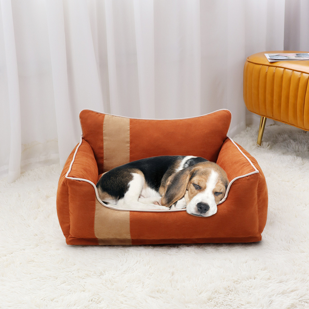 Autumn and Winter Warm Sofa Can Be Fully Removable Washable Thickened Doghouse Cathouse Factory Direct Sales Cartoon Pet Supplies