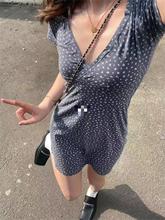 22年夏新款BM风 田园风修身显瘦碎花短袖连衣裙 YXEE0825
