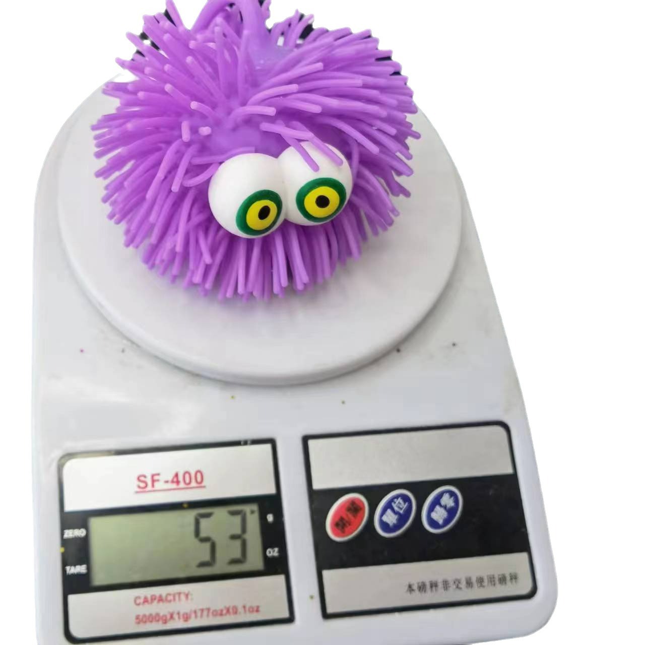 Cartoon Luminous Hairy Ball Squeeze Macaron Dense Hair Convex Inflatable Glowing Bounce Ball Luminous Hairy Ball Wholesale