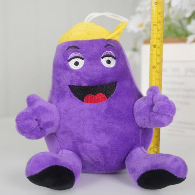 跨境新品 grimace yellow hat带帽子的茄子毛绒玩具 游戏公仔玩偶