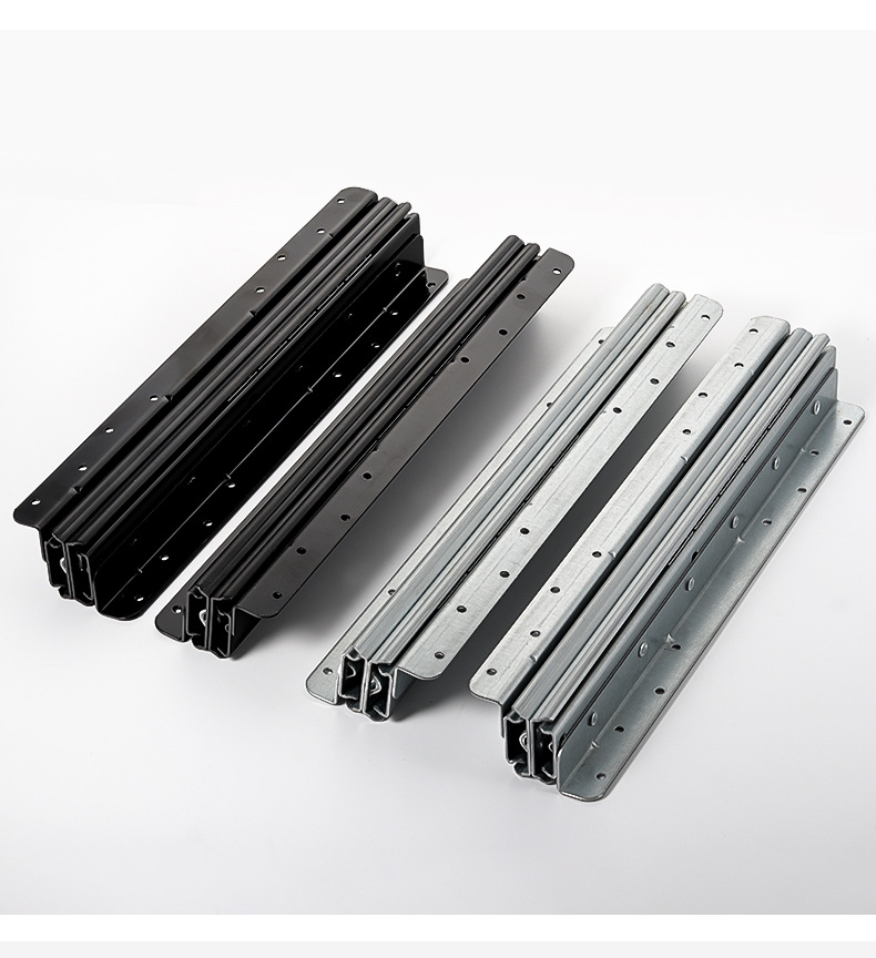 楼梯底柜滑轨托底轨加强重型轨伸缩抽拉三节鞋柜导轨滑道家具五金