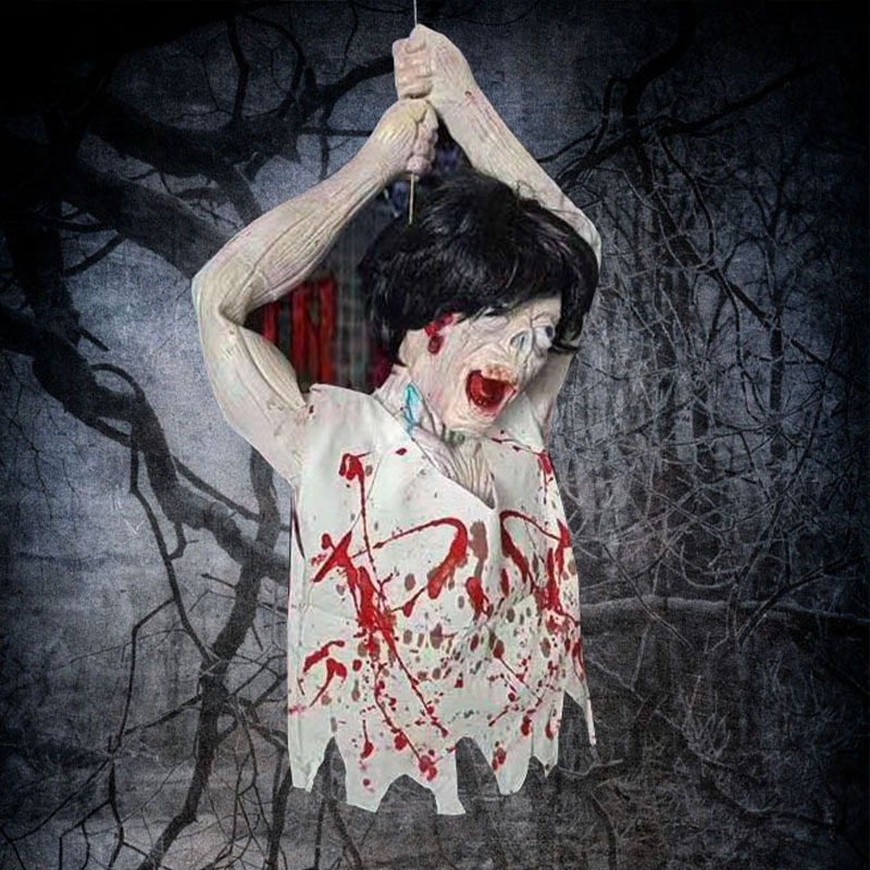 鬼屋恐怖道具吓人吊鬼半身尸体万圣节密室逃脱装饰品酒吧夜店装饰