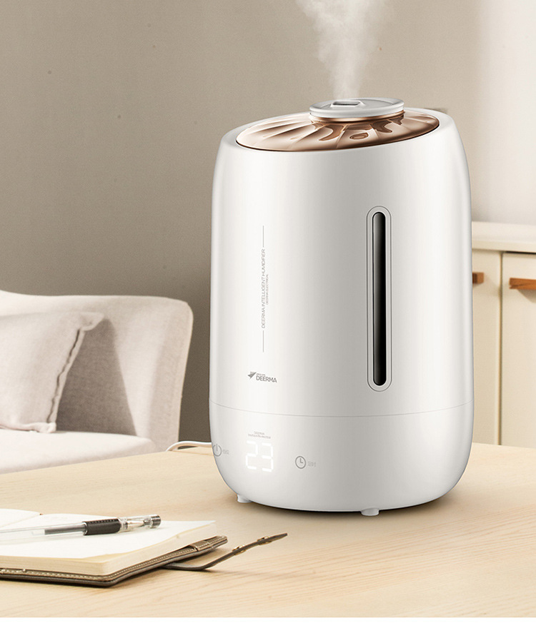 德尔玛加湿器家用静音卧室孕妇婴儿大容量空气净化空调香薰机f600