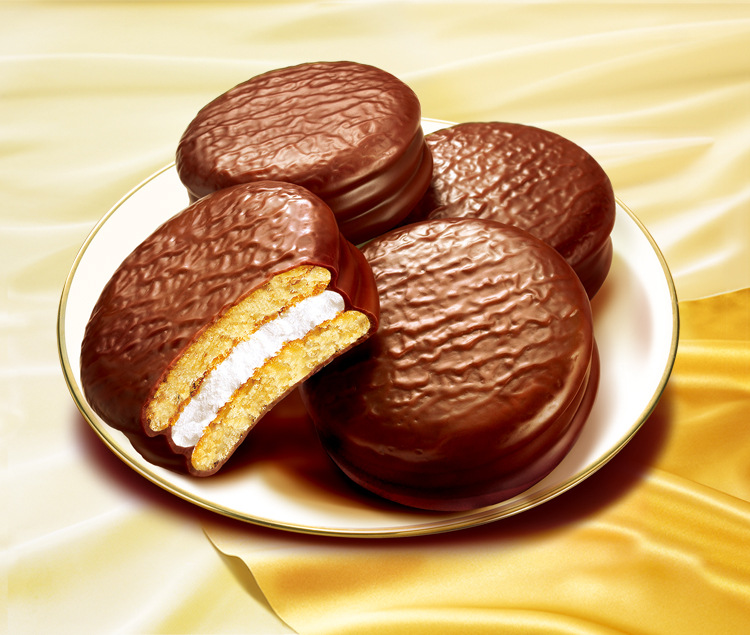 好丽友巧克力派2枚68g装好丽友2枚盒装休闲零食品婚庆喜饼糖礼包