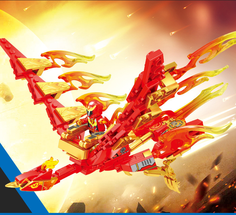 森宝103237-40圣兽图腾玄武白虎朱雀青龙四神兽合体益智拼装积木