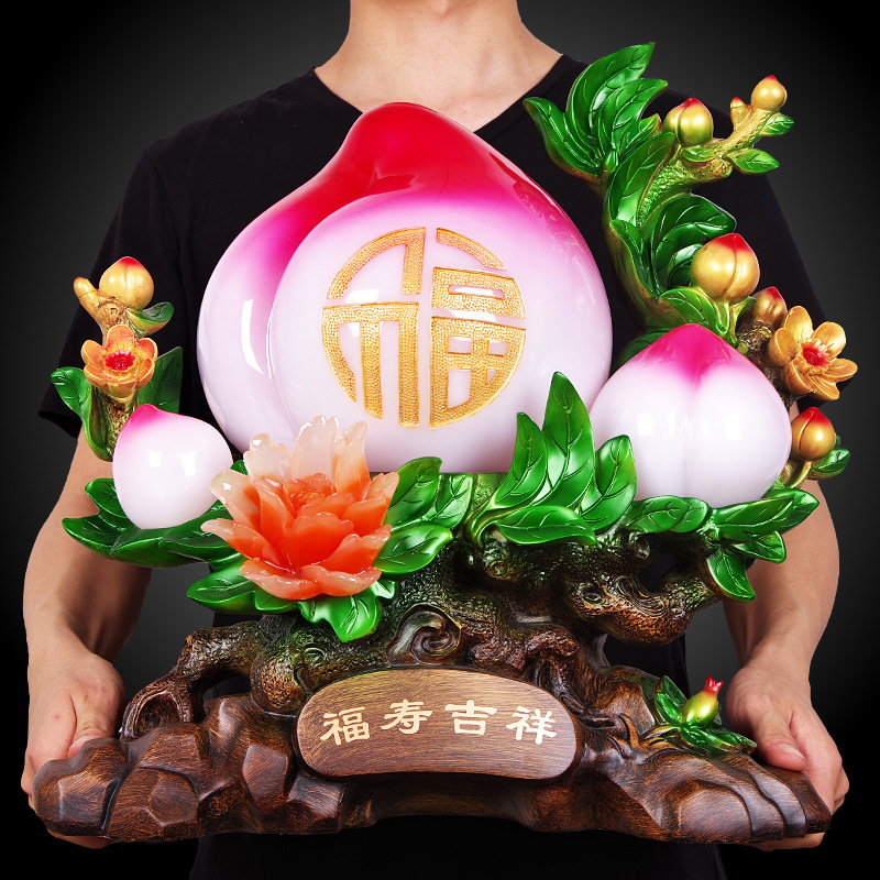 玉石寿桃摆件长辈祝贺寿大寿7080送父母爷爷奶奶老人创意生日礼物