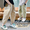 Boy summer trousers Thin section Mosquito control CUHK Summer wear children leisure time trousers Cotton and hemp Ninth pants 12 year