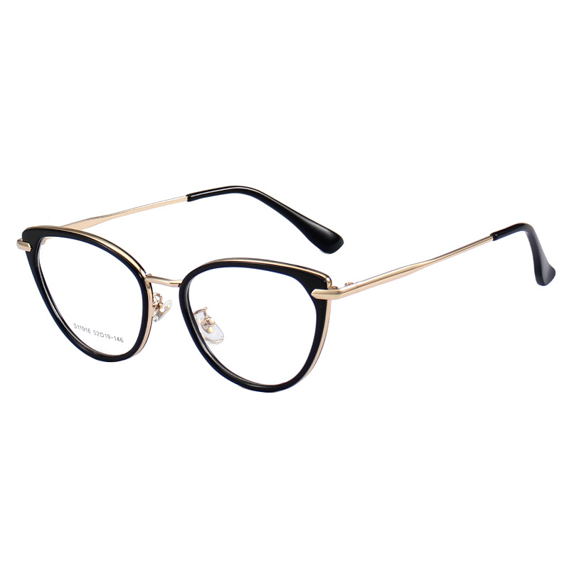 Cross-Border E-Commerce Cat Eye Plain Glasses Tr90 Europe, America and Southeast Asia Can Be Equipped with Myopia Glasses Rim Wholesale S11916