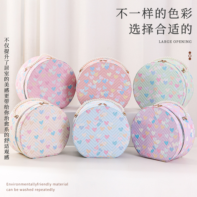 cosmetic bag large capacity high-grade ins style high-looking waterproof portable multifunctional cosmetic case with mirror portable