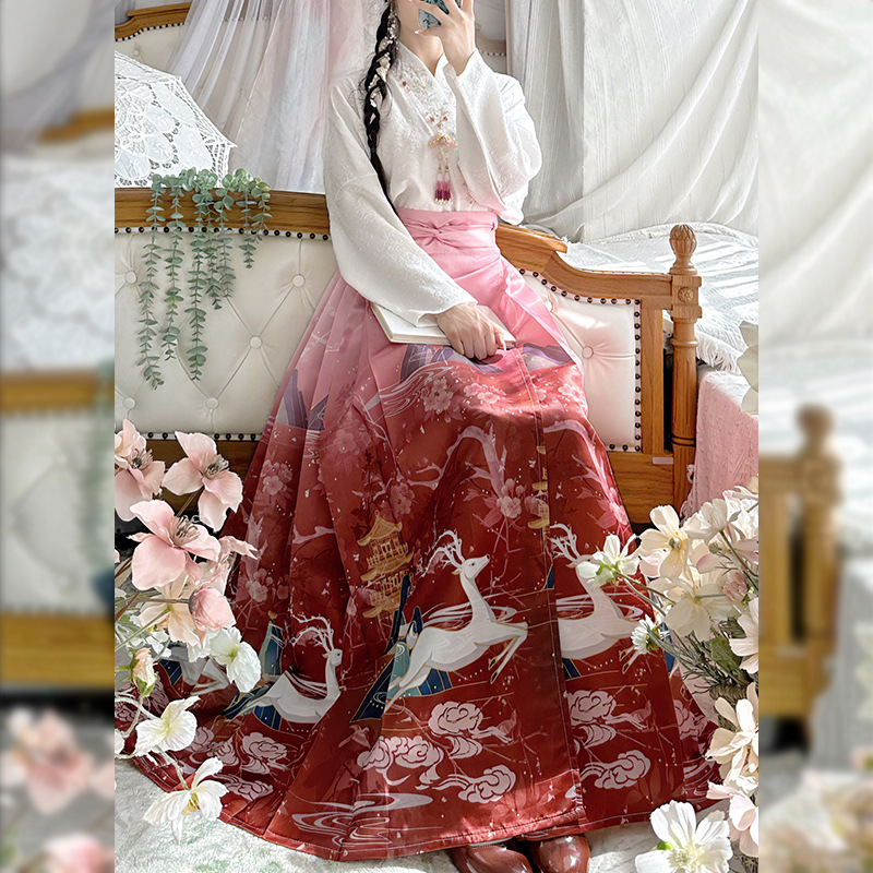 Ming Women's Han Chinese Clothing 2023 New Adult Four Seasons Improved Horse-Face Skirt Suit Chinese Style Super Fairy Ancient Costume