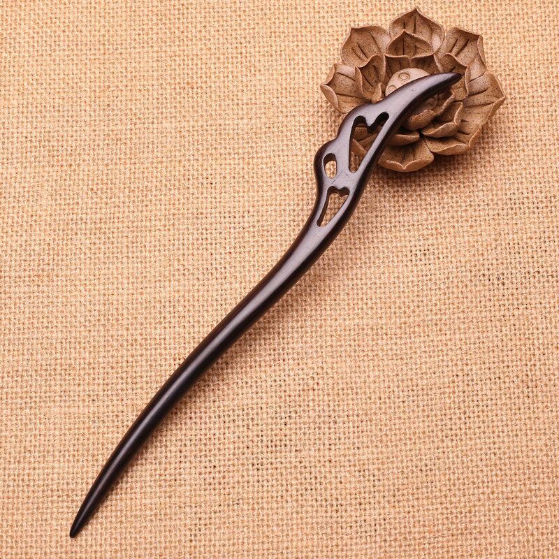 发簪木质古风简约黑檀木簪子发钗中国风古典饰品步摇古装汉服头饰