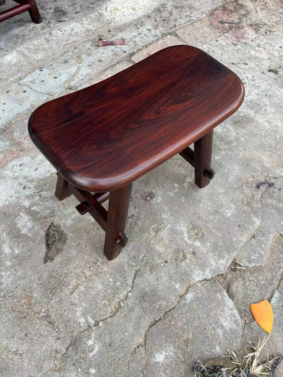 东非酸枝小家具月牙凳儿童矮凳换鞋凳实木矮凳红木榫卯新中式经典