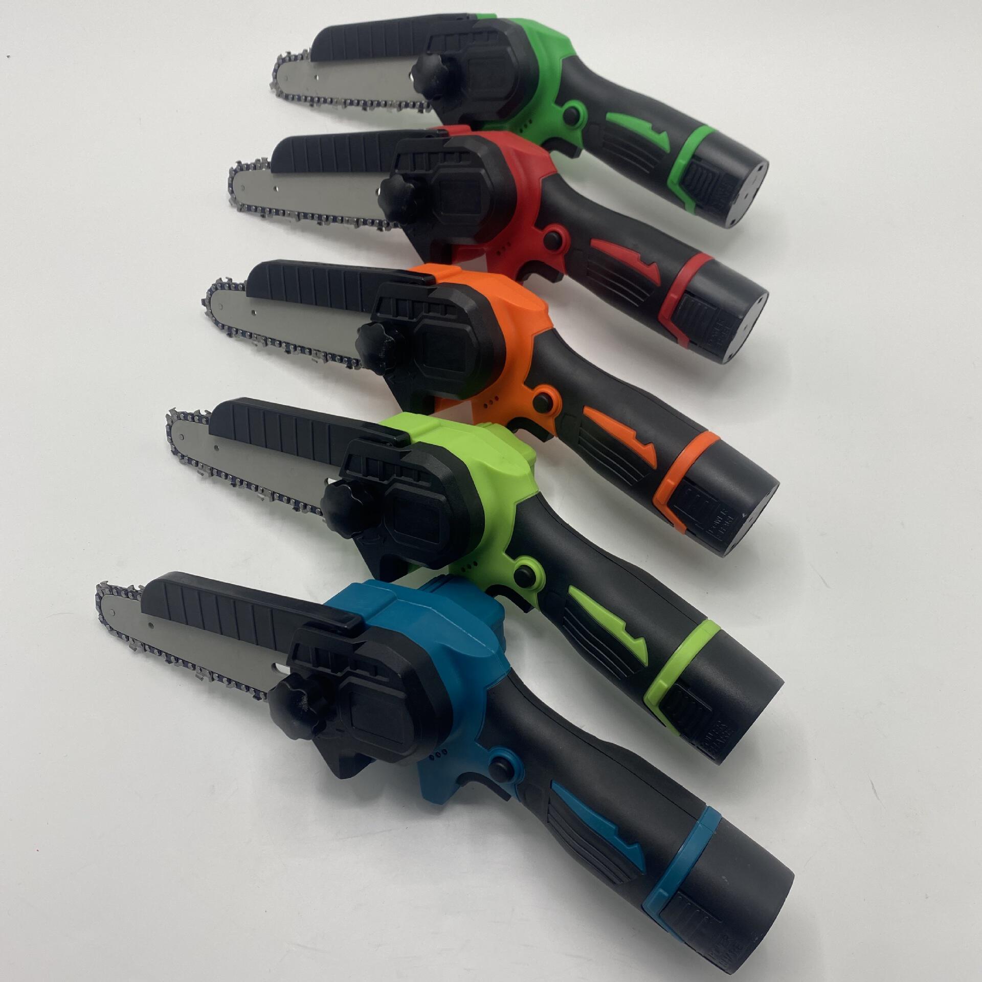 批发18v新款锂电迷你剧4寸6寸电链锯小型伐木锯手提家用电动手锯