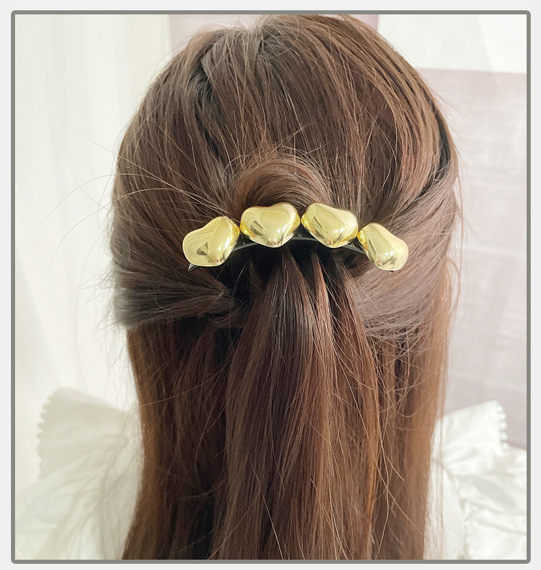 个性金属爱心发梳盘发卡子韩版插梳夹子甜美气质少女发插网红发饰