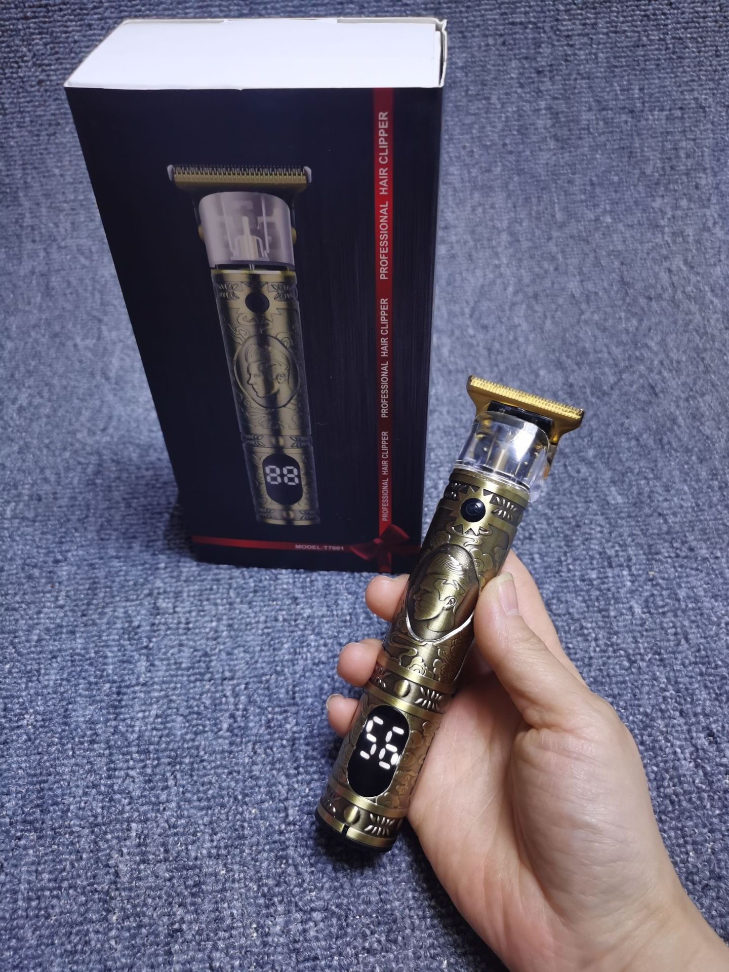 t9油头雕刻电推剪剃光头推白修边理发器发廊专业刻痕佛头电推子