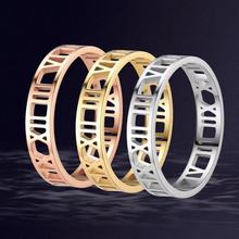 钛钢戒指女小众高级轻奢设计感罗马字不掉色女素圈指环不锈钢饰品