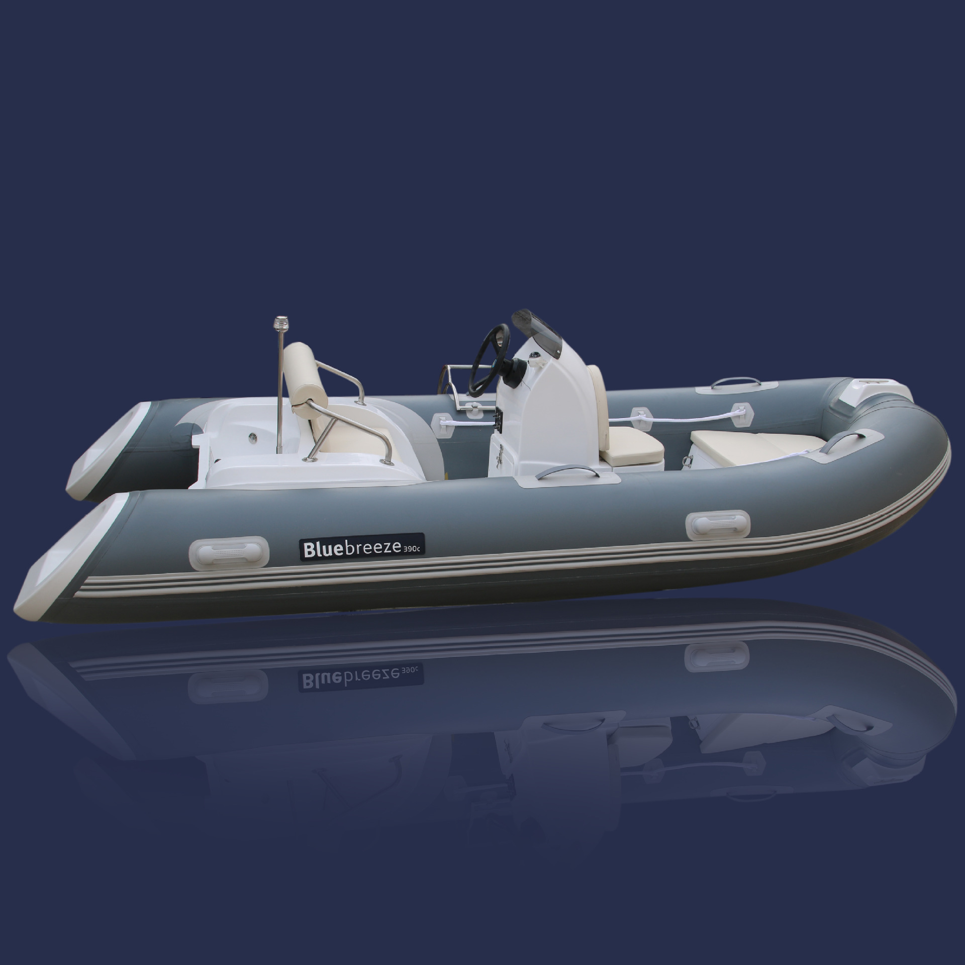 rib390c浅灰 深灰玻璃钢底壳充气艇救援艇充气船可定制长度