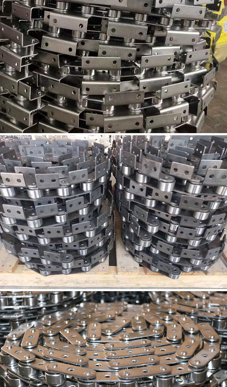 大滚珠传动链双节距空心链3分单双排节距滚子链304不锈钢弯板链条