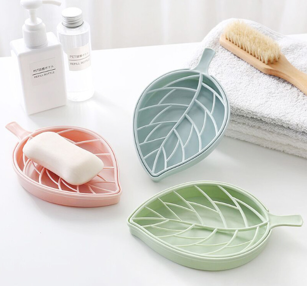 Toilet Double Layer Drain Soap Box Leaves Draining Fertilizer Soap Holder Punch-Free Bathroom Soap Holder