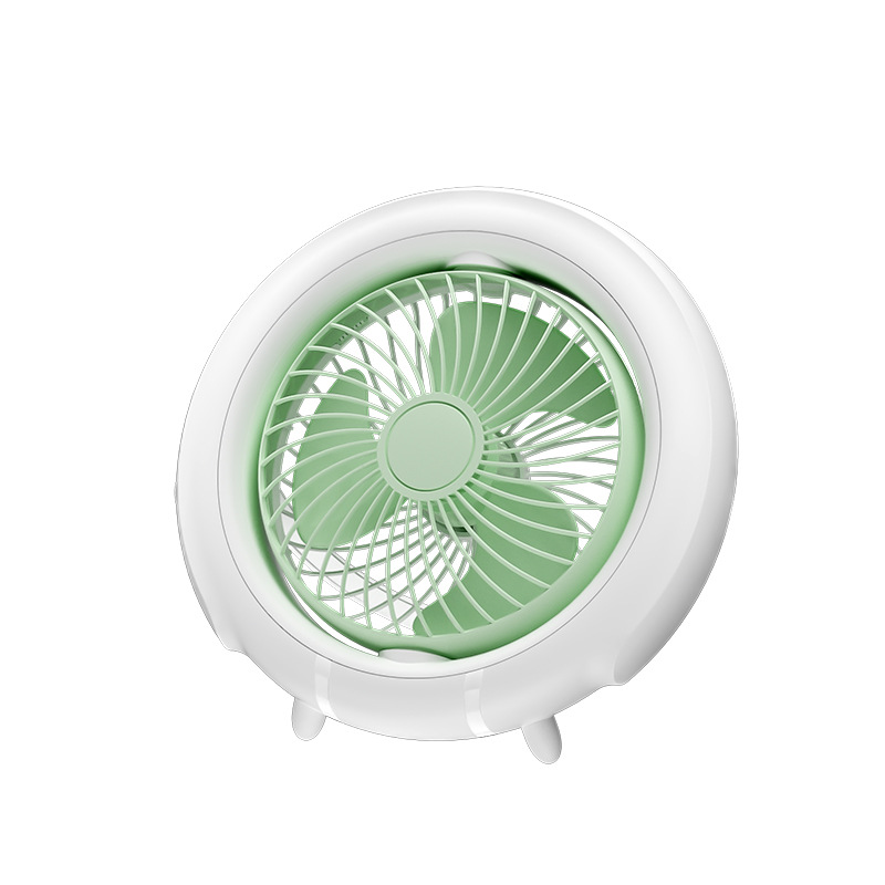 2024 New Small Fan Household Outdoor Multi-Functional Desktop Little Fan Automatic Moving Head Night Light Usb Ceiling Fan