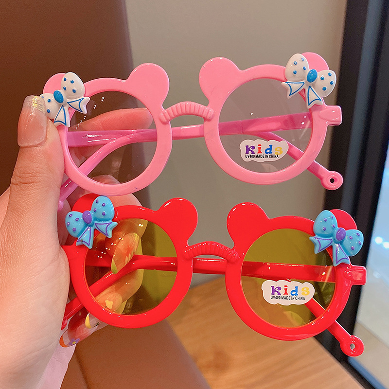 Mickey Kids Sunglasses Sunglasses Sun-Proof Kids Sunglasses Bow Cartoon Girl Toy Glasses