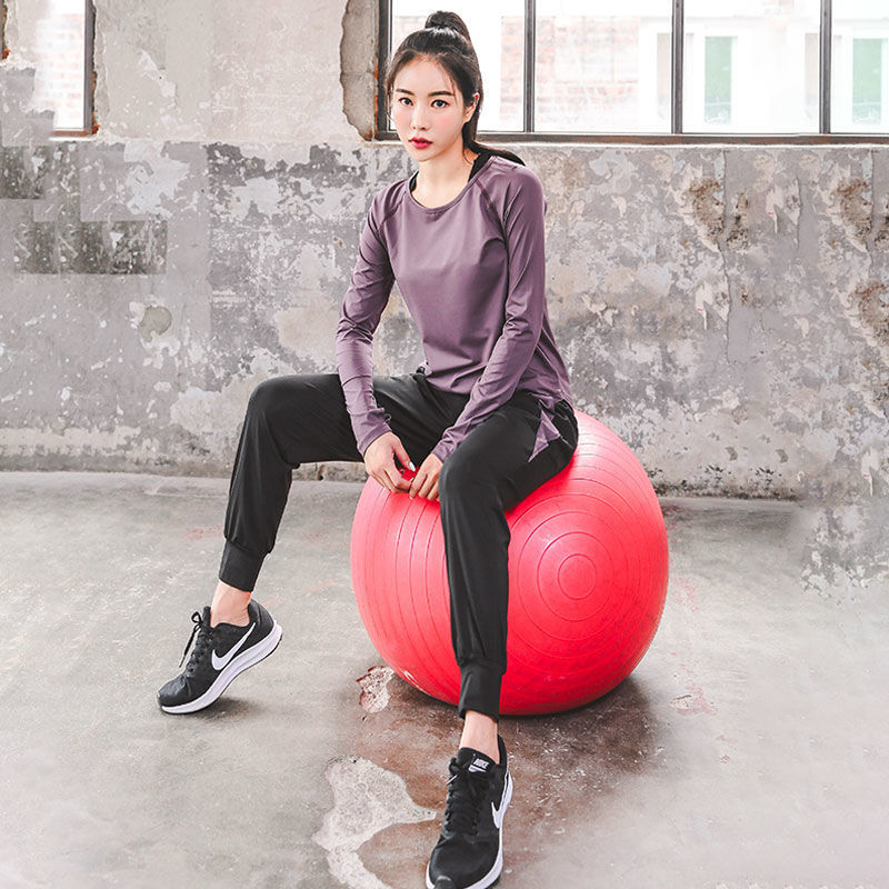 Travel Sportswear Running Sports Suit Women's Long Sleeve Quick Drying Clothes Yoga Clothes Workout Slimming Loose Temperament Internet Celebrity