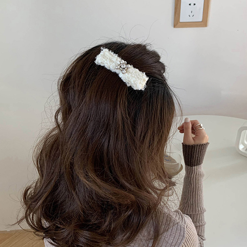World Rich Flower Small White White Chanel Style Bb Clip Camellia Hairpin Korean Hair Accessories Headdress Side Clip Hairpin