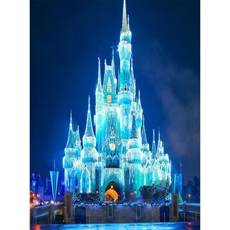 外贸跨境新款现货批发客厅手工贴钻满钻装饰画梦幻水晶城堡钻石画