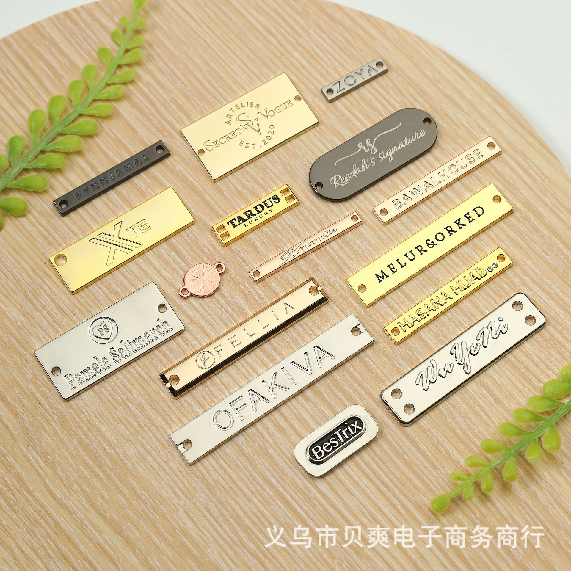 Die-Casting Zinc Alloy Pin Stitching Label Customizable Color Size Shape Hardware Trademark Logo Electroplating Laser