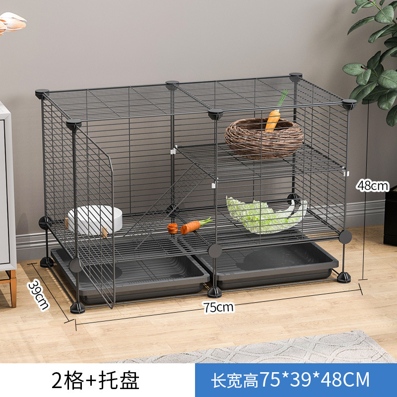 Rabbit Cage Household Indoor Rabbit Nest with Toilet Automatic Manure Cleaning House Breeding Cage Extra Large Clearance Rabbit Cage Pet