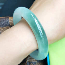 缅甸老坑a货翡翠玉手镯冰糯种手镯油青色玉镯真玉女证书支持复检