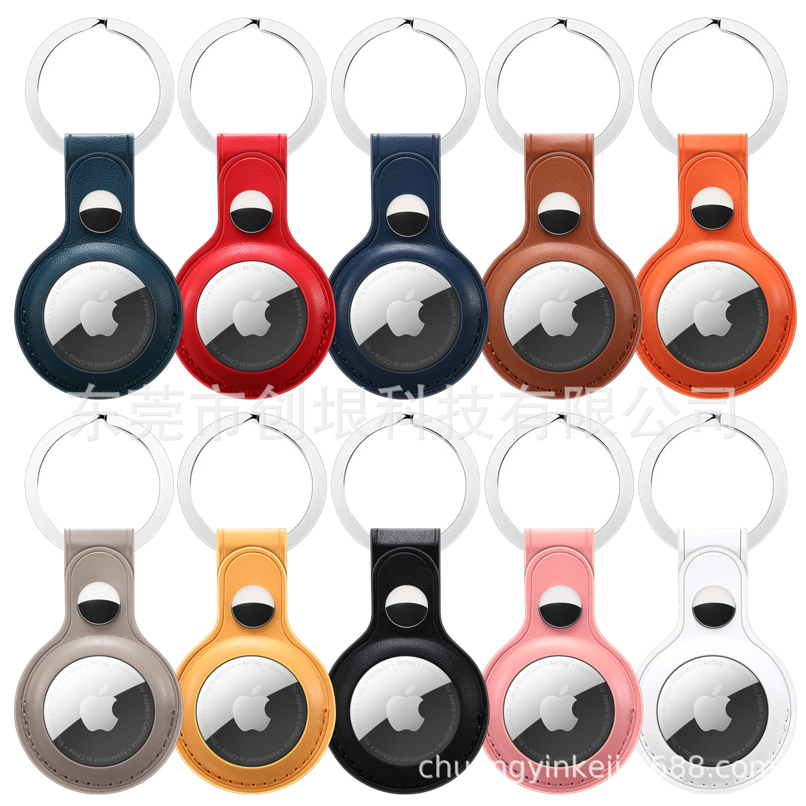 适用苹果定位器airtag皮质airtags追踪器真皮防丢器保护套皮套