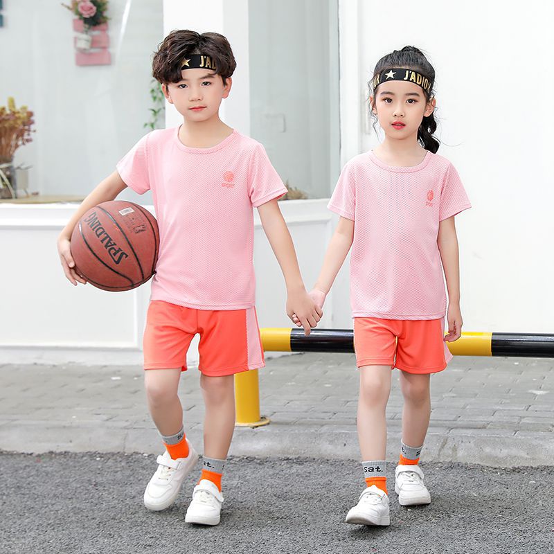 Children's Suit Basketball Wear Summer Boys' Short-Sleeved Shorts Sportswear Baby Two-Piece Suit Girls' Quick Drying Clothes