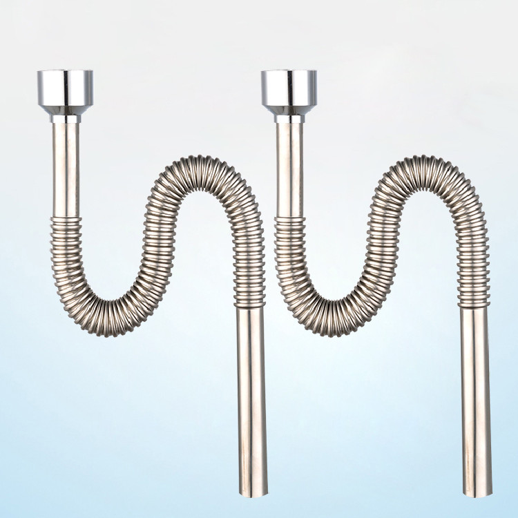 批发小便斗不锈钢下水管不锈钢波纹管小便池下水管s弯下水小便器