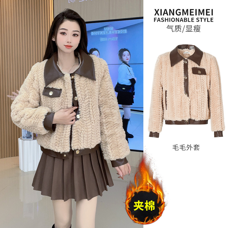 毛绒超厚毛毛羊羔毛外套女冬季加绒加厚可爱兔毛冬款羊羔绒秋冬厚