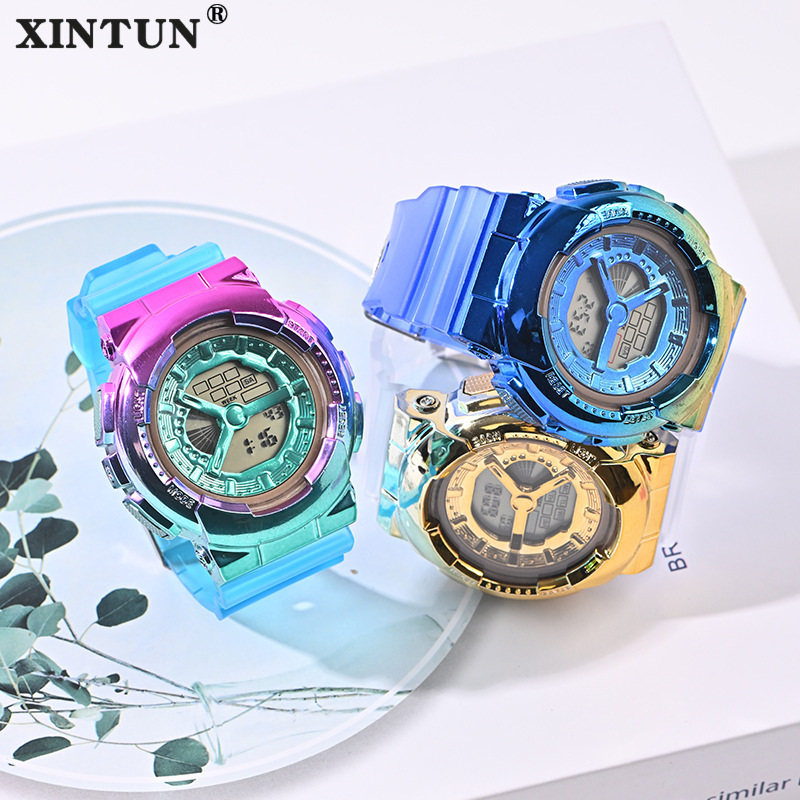 Foreign Trade Fashion Colorful Student Electronic Watch Multi-Functional Casual Waterproof Children's Electronic Watch Couple Watch Generation