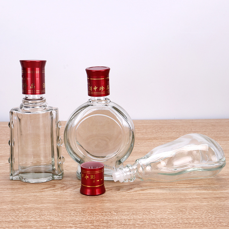 100ml白酒瓶 家用分装瓶 药酒瓶 带盖空酒瓶试饮装小酒瓶透明玻璃
