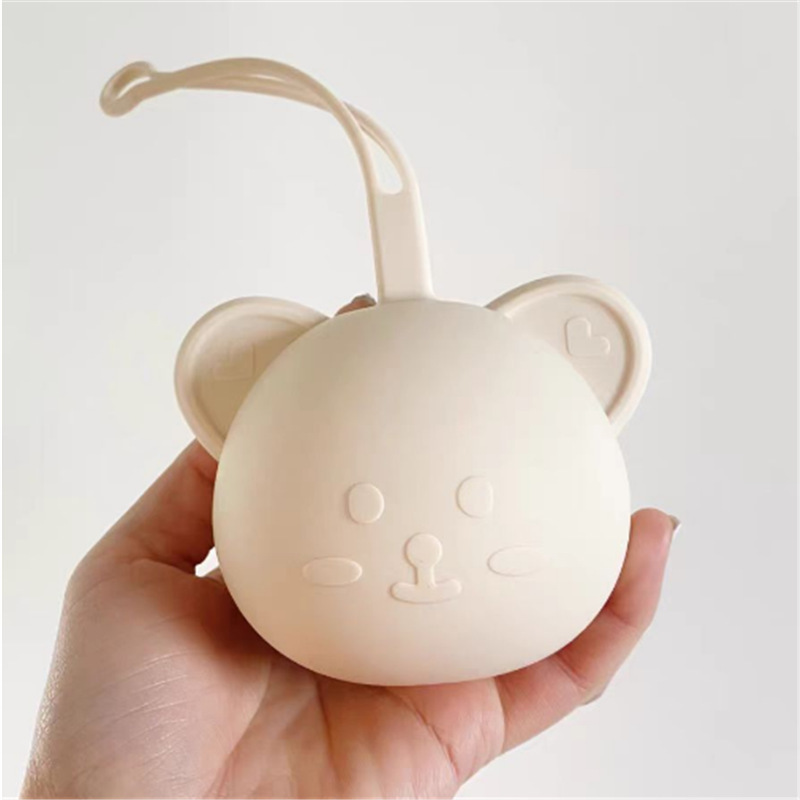 Korean Baby Pacifier Box Baby Stroller Lanyard Mummy Bag Pendant Bear Silica Gel Pacifier Storage Box