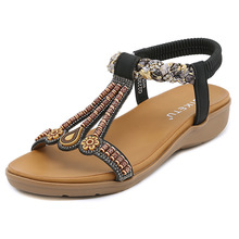 Bohemian women sandals elastic light cool slippers松紧带凉拖