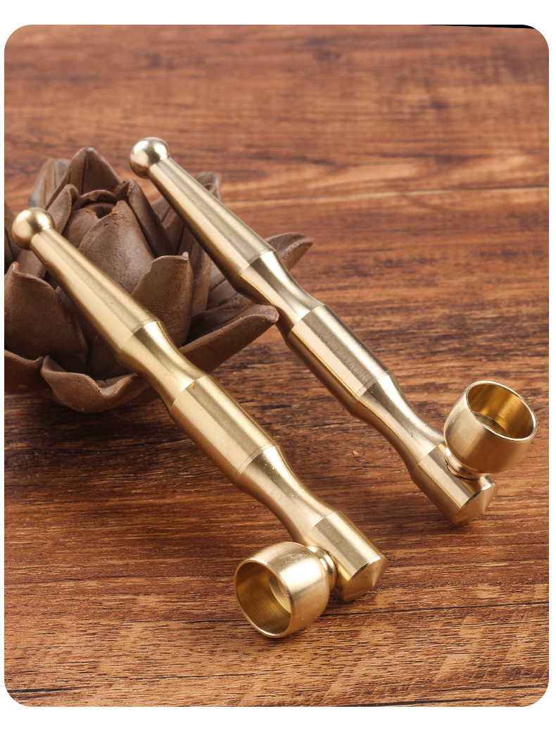 纯铜烟斗粗细烟烟丝三用锅过滤烟袋锅子迷你便携黄铜旱烟杆可拆洗