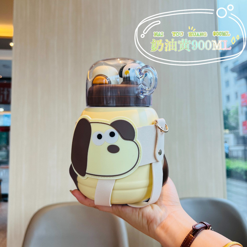 H182 Wangzai Dog Children's Thermos Mug 316 Stainless Steel Water Cup Good-looking Large-Capacity Water Cup Cute Big Belly Cup