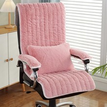 长毛绒坐垫靠垫一体老板椅垫四季保暖加厚办公室久坐防滑椅子之新